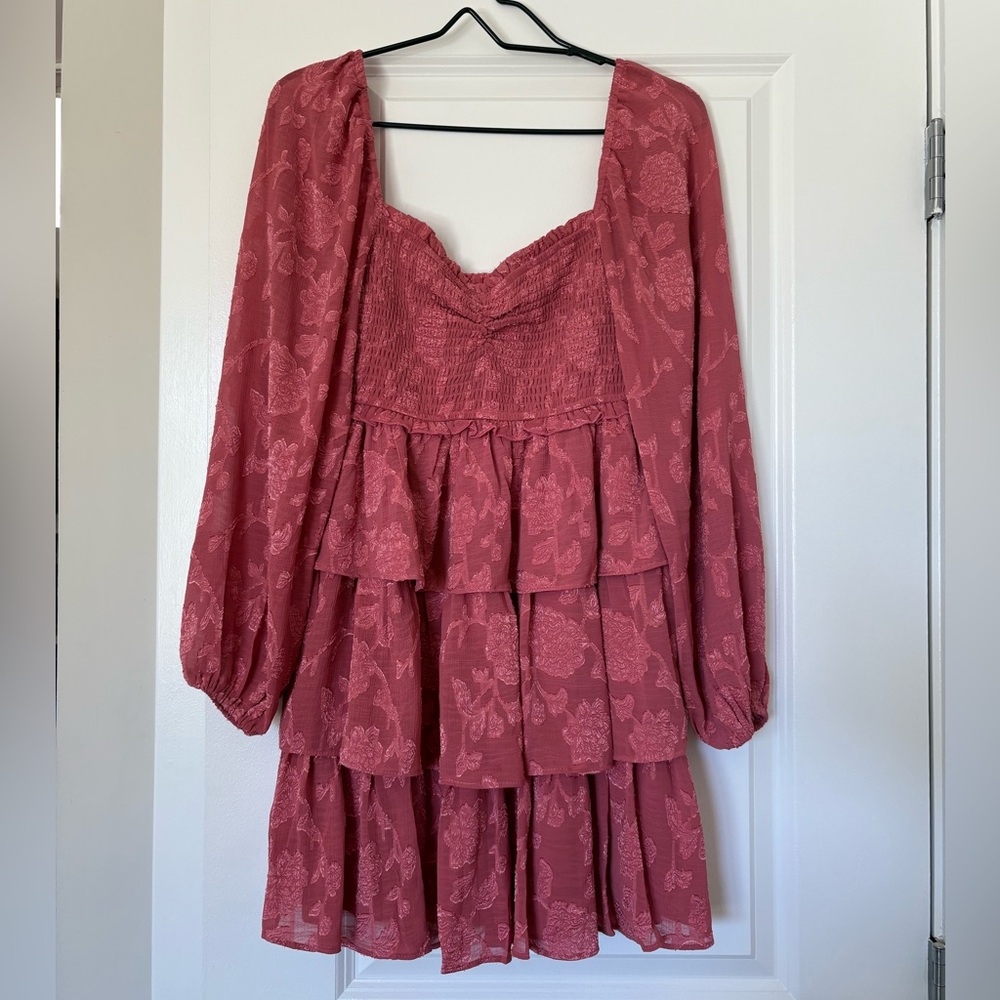 Francesca's Collections Rose Textured Blouse